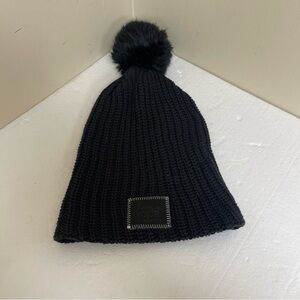 Love Your Melon All Black Pom Pom Beanie